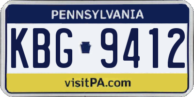 PA license plate KBG9412