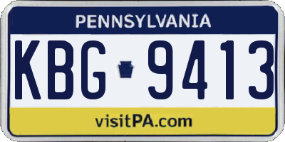 PA license plate KBG9413