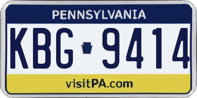 PA license plate KBG9414