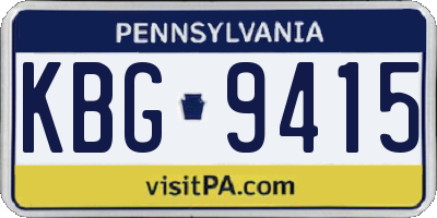 PA license plate KBG9415