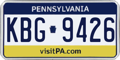 PA license plate KBG9426