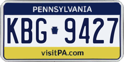 PA license plate KBG9427