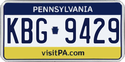 PA license plate KBG9429
