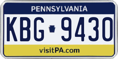 PA license plate KBG9430