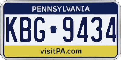 PA license plate KBG9434