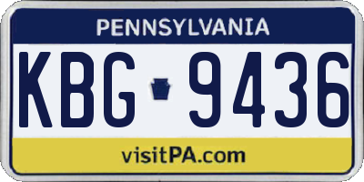 PA license plate KBG9436