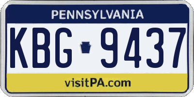 PA license plate KBG9437