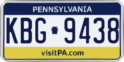 PA license plate KBG9438