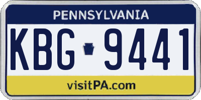 PA license plate KBG9441