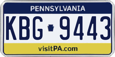 PA license plate KBG9443