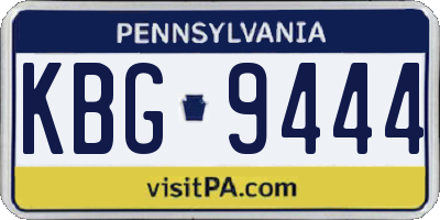 PA license plate KBG9444