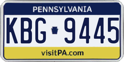 PA license plate KBG9445