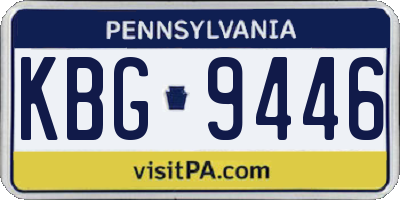 PA license plate KBG9446