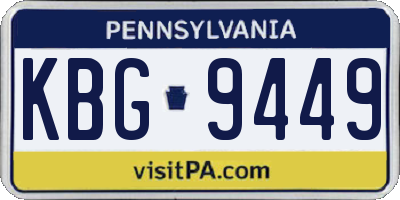PA license plate KBG9449