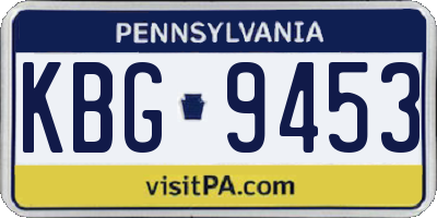 PA license plate KBG9453