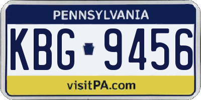 PA license plate KBG9456