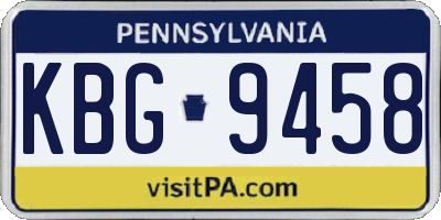 PA license plate KBG9458