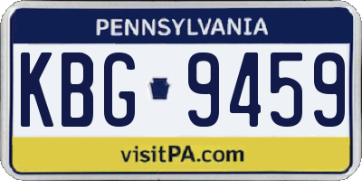 PA license plate KBG9459
