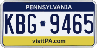 PA license plate KBG9465