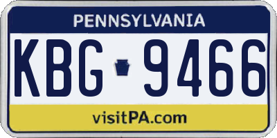 PA license plate KBG9466