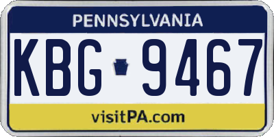 PA license plate KBG9467