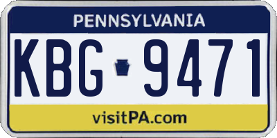 PA license plate KBG9471