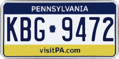 PA license plate KBG9472