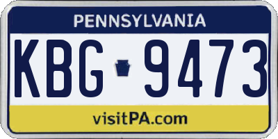 PA license plate KBG9473