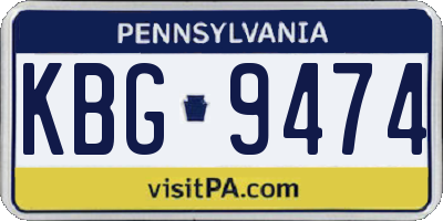 PA license plate KBG9474