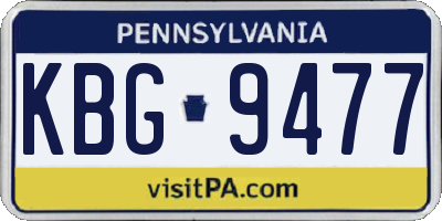 PA license plate KBG9477