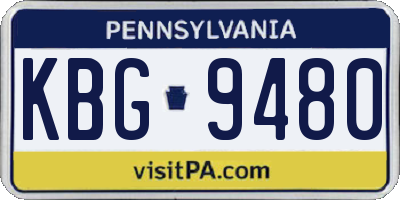 PA license plate KBG9480