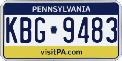 PA license plate KBG9483