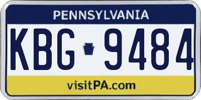 PA license plate KBG9484