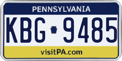 PA license plate KBG9485