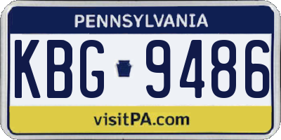 PA license plate KBG9486