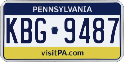 PA license plate KBG9487