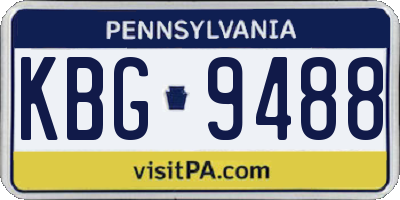 PA license plate KBG9488