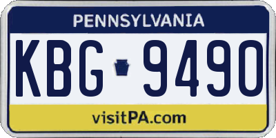 PA license plate KBG9490