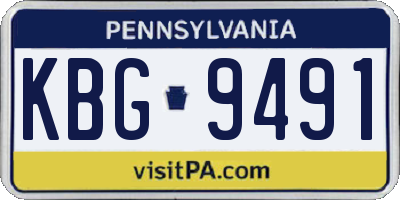 PA license plate KBG9491