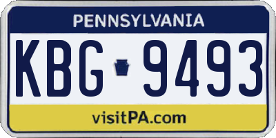 PA license plate KBG9493