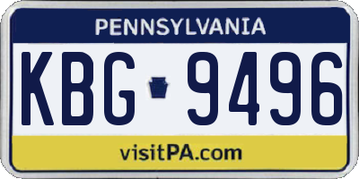 PA license plate KBG9496