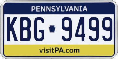 PA license plate KBG9499