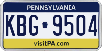 PA license plate KBG9504