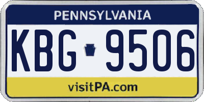 PA license plate KBG9506
