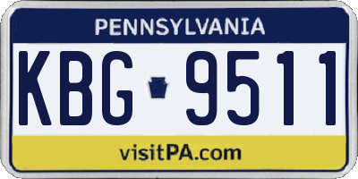 PA license plate KBG9511