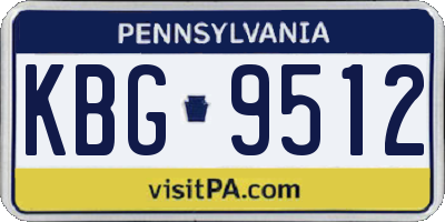 PA license plate KBG9512