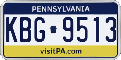 PA license plate KBG9513