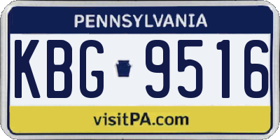 PA license plate KBG9516