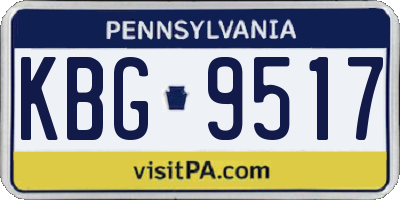 PA license plate KBG9517