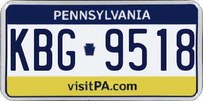PA license plate KBG9518